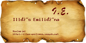 Illés Emiliána névjegykártya